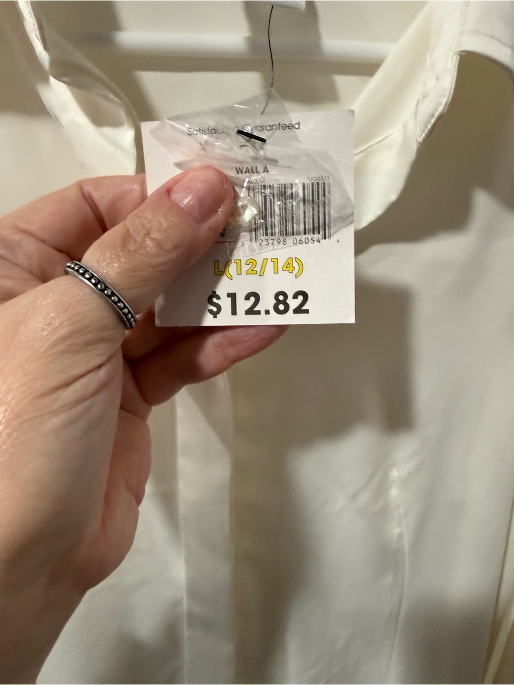 George Ivory Stretch Satin Button-Up Top - Picture 3 of 10
